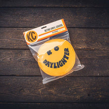 Load image into Gallery viewer, COVER RETRO 6" VINYL YELLOW W/ BLACK KC DAYLIGHTER SMILEY FACE (Pair)