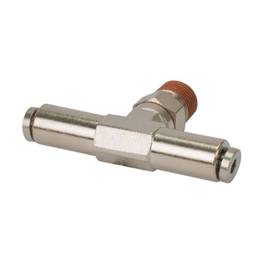 1/8in NPT(M) 1/4in to 1/4in Swivel T-Fitting (4 pcs) DOT Approved