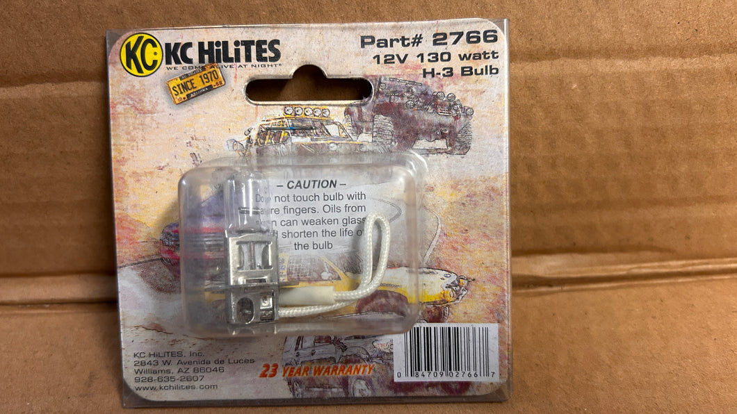 KC Hilites 2766 130 watts Replacement Clear H-3 Halogen Bulb NOS