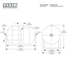 Load image into Gallery viewer, Aluminium Air tank 1 Gallon 200 psi 4 x 1/4 NPT ports