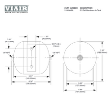 Load image into Gallery viewer, Aluminium Air tank 0.5 Gallon 200 psi 2 x 1/4 NPT ports