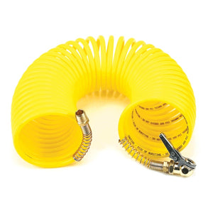 35 Ft. Coil Hose, with 1/4in M Swivel, with Close Ended Clip-On Chuck
