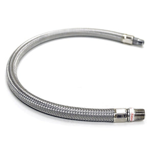 18in S.S. Braided Leader Hose (1/8in M to 1/4in F Swivel, NPT)