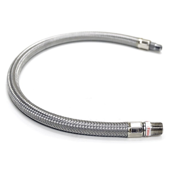 18in S.S. Braided Leader Hose (1/8in M to 1/4in M, NPT, Swivel)