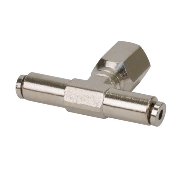 1/4in NPT(F) 3/8in to 3/8in Swivel T-Fitting (2 pcs) DOT Approved
