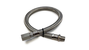 18in S.S. Braided Leader Hose (1/4in M to 1/4in F Swivel, NPT)